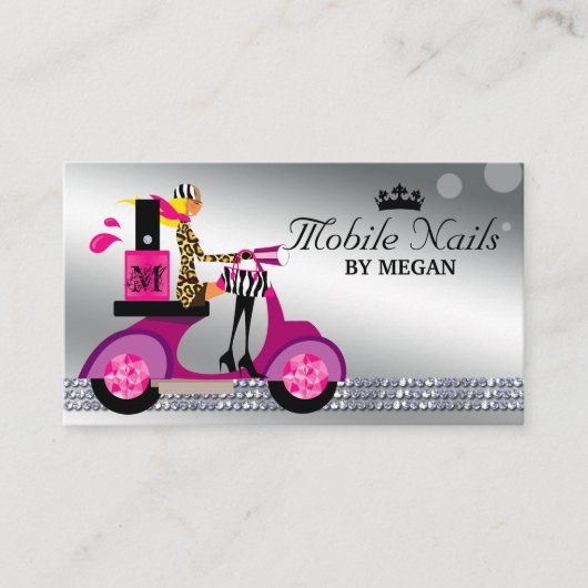 Miss Socialite Nail Salon Scooter Girl Mode Visitekaartje (Voorkant)