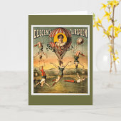 Miss Stena Flying Trapese  Circus Poster Kaart (Gele Bloem)