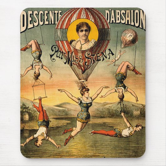 Miss Stena Flying Trapese  Circus Poster Muismat (Voorkant)