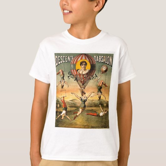 Miss Stena Flying Trapese  Circus Poster T-shirt (Voorkant)