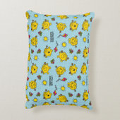 Miss Sunshine | Blauwgroen poladopaatpatroon Decoratief Kussen (Achterkant (Verticaal))