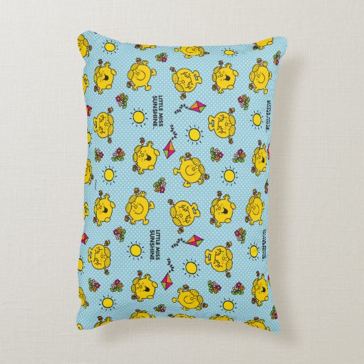 Miss Sunshine | Blauwgroen poladopaatpatroon Decoratief Kussen (Achterkant (Verticaal))