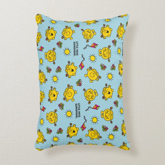 Miss Sunshine | Blauwgroen poladopaatpatroon Decoratief Kussen (Voorkant(Verticaal))