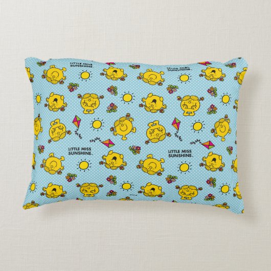 Miss Sunshine | Blauwgroen poladopaatpatroon Decoratief Kussen (Achterkant)