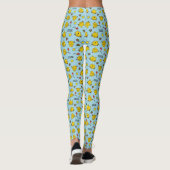 Miss Sunshine | Blauwgroen poladopaatpatroon Leggings (Achterkant)