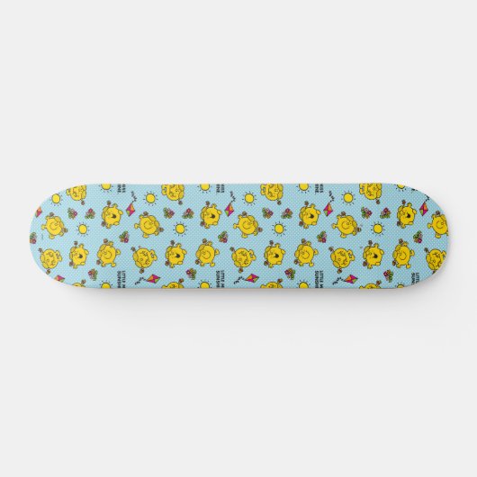 Miss Sunshine | Blauwgroen poladopaatpatroon Persoonlijk Skateboard (Horizontaal)