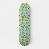 Miss Sunshine | Blauwgroen poladopaatpatroon Persoonlijk Skateboard (Voorkant)