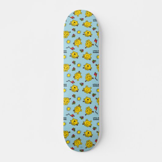 Miss Sunshine | Blauwgroen poladopaatpatroon Persoonlijk Skateboard (Voorkant)