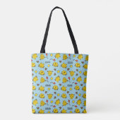 Miss Sunshine | Blauwgroen poladopaatpatroon Tote Bag (Achterkant)