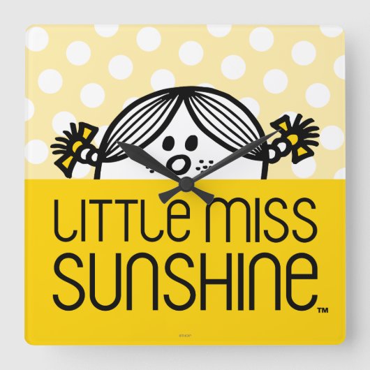 Miss Sunshine die over naam kijkt Vierkante Klok (Voorkant)