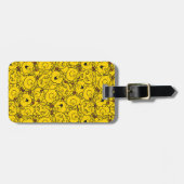 Miss Sunshine | Fun Yellow Smile Pattern Bagagelabel (Voorkant horizontaal)