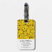 Miss Sunshine | Fun Yellow Smile Pattern Bagagelabel (Achterkant verticaal)