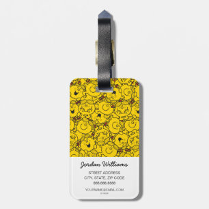 Miss Sunshine Fun Yellow Smile Pattern Bagagelabel