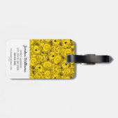 Miss Sunshine | Fun Yellow Smile Pattern Bagagelabel (Achterkant horizontaal)