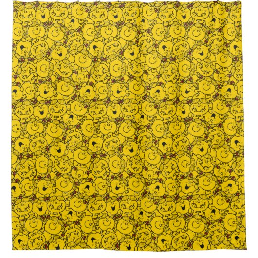 Miss Sunshine | Fun Yellow Smile Pattern Douchegordijn (Voorkant)