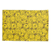 Miss Sunshine | Fun Yellow Smile Pattern Kussensloop (Achterkant-Links)