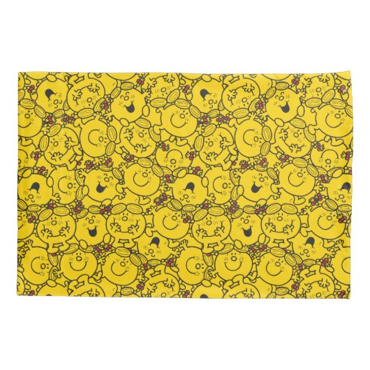 Miss Sunshine | Fun Yellow Smile Pattern Kussensloop (Achterkant-Links)