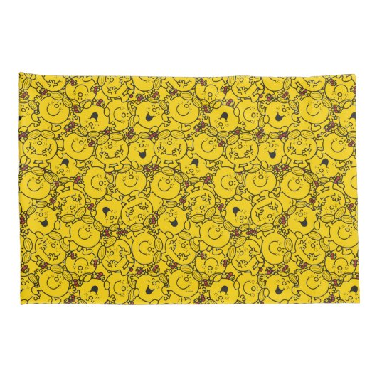 Miss Sunshine | Fun Yellow Smile Pattern Kussensloop (Achterkant-Rechts)