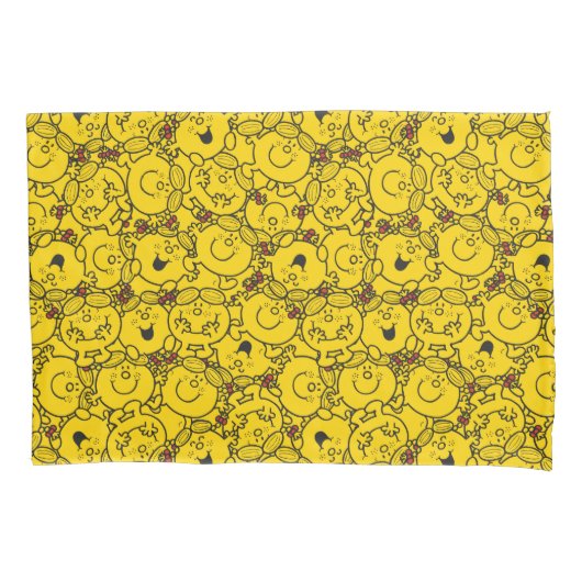 Miss Sunshine | Fun Yellow Smile Pattern Kussensloop (Voorkant-Links)