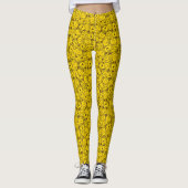 Miss Sunshine | Fun Yellow Smile Pattern Leggings (Voorkant)