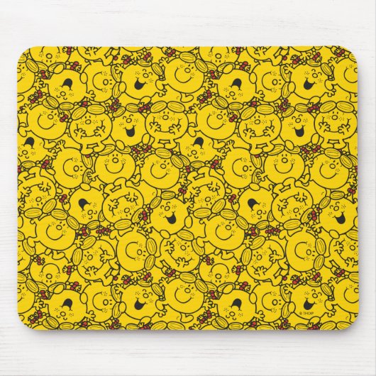 Miss Sunshine | Fun Yellow Smile Pattern Muismat (Voorkant)