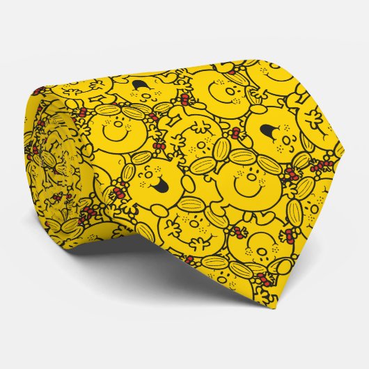 Miss Sunshine | Fun Yellow Smile Pattern Stropdas (Opgerold)