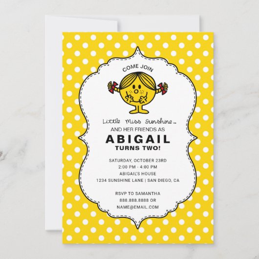 Miss Sunshine | Gele verjaardag Kaart (Voorkant)