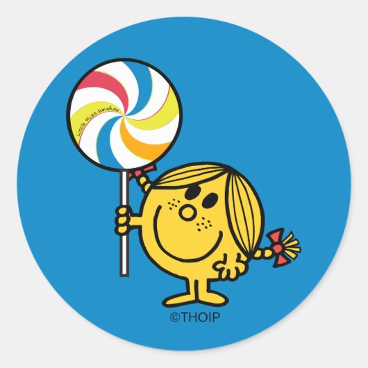 Miss Sunshine | Giant Lollipop Ronde Sticker (Voorkant)