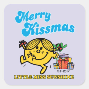 Miss Sunshine   Merry Kissmas Vierkante Sticker