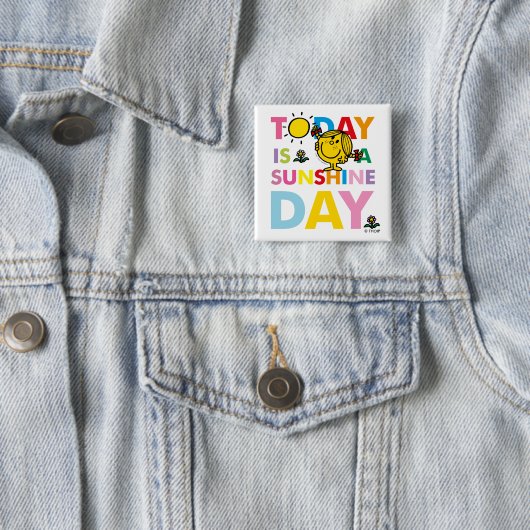 Miss Sunshine | Vandaag is een zondag Vierkante Button 5,1 Cm (In situ)