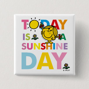 Miss Sunshine   Vandaag is een zondag Vierkante Button 5,1 Cm
