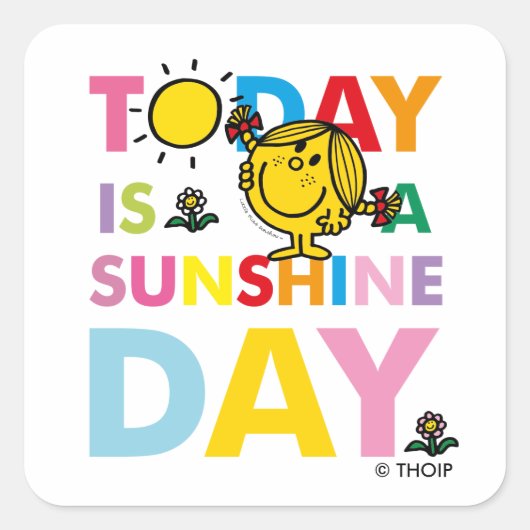 Miss Sunshine | Vandaag is een zondag Vierkante Sticker (Voorkant)