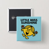 Miss Sunshine Vierkante Button 5,1 Cm (Voorkant /achterkant)
