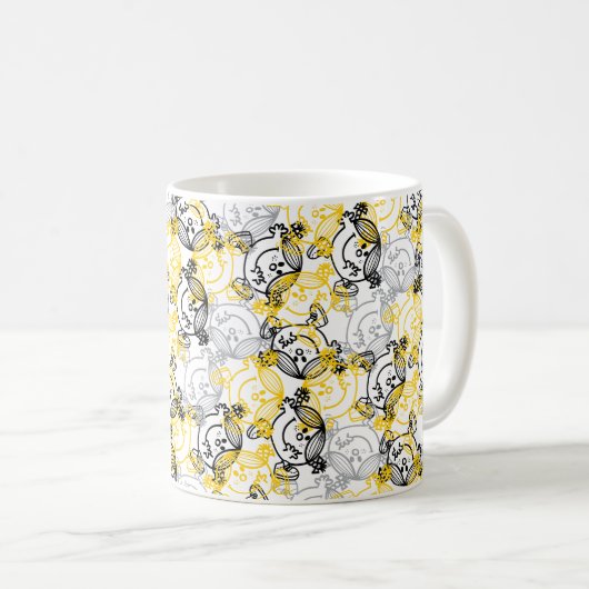 Miss Sunshine Yellow Character Pattern Koffiemok (Voorkant rechts)