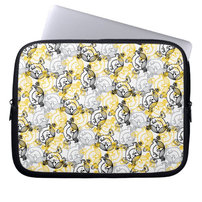 Miss Sunshine Yellow Character Pattern Laptop Sleeve (Voorkant)