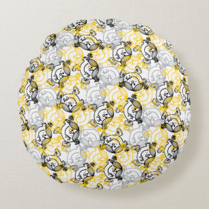 Miss Sunshine Yellow Character Pattern Rond Kussen