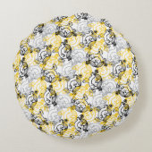 Miss Sunshine Yellow Character Pattern Rond Kussen (Achterkant)