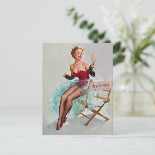 Miss Sylvania Pin-Up Girl Briefkaart (Staand voorkant)