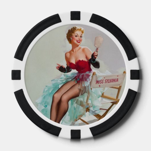 Miss Sylvania Pin-Up Girl Poker Chips (Voorkant)