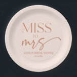 Miss Tan Brown Bohemian Vrijgezellenfeest Papieren Bordje<br><div class="desc">Dit is een Miss voor Mrs Tan Brown Boho Bohemian Vrijgezellenfeest papieren Borden!</div>