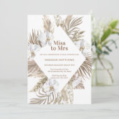 Miss Tan Copper Boho Floral Vrijgezellenfeest I Kaart (Staand voorkant)