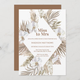 Miss Tan Copper Boho Floral Vrijgezellenfeest I Kaart