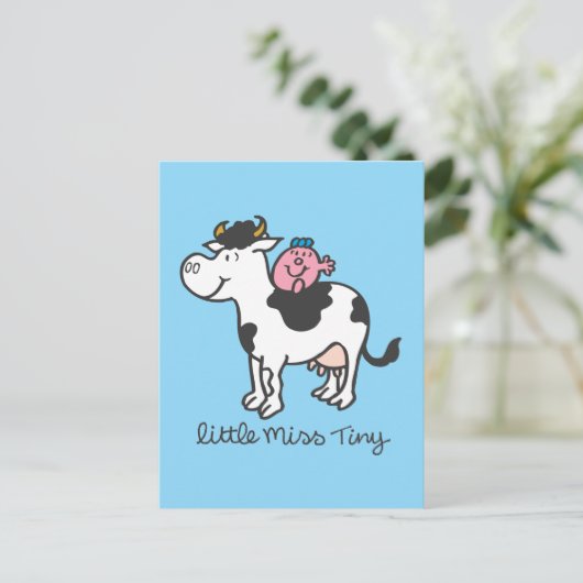Miss Tiny | Koe Riding Briefkaart (Staand voorkant)