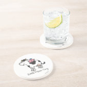 Miss Tiny | Koe Riding Zandsteen Onderzetter (Zijkant)