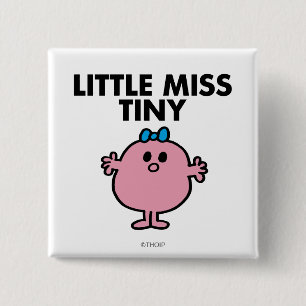 Miss Tiny Zwarte briefing Vierkante Button 5,1 Cm