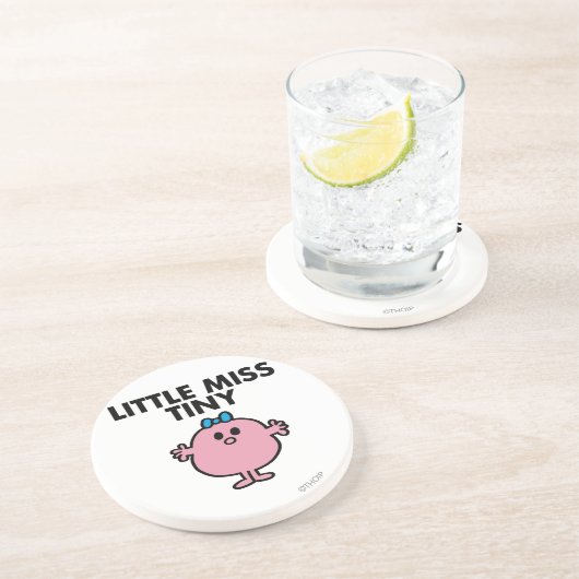 Miss Tiny | Zwarte briefing Zandsteen Onderzetter (Zijkant)