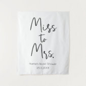 Miss to Mrs. – Aangepaste trouwfeest fotobackdrop Wandkleed (Voorkant)