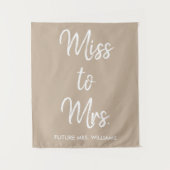 Miss to Mrs Backdrop Tan Vrijgezellenfeest Photo B Wandkleed (Voorkant)
