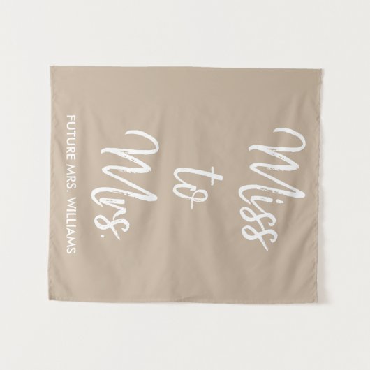 Miss to Mrs Backdrop Tan Vrijgezellenfeest Photo B Wandkleed (Voorkant (horizontaal))