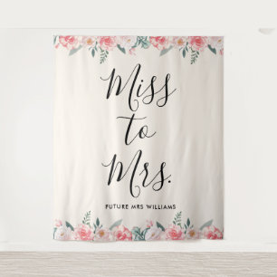 Miss to Mrs Banner Bloem Bruidsfeest Prop Wandkleed